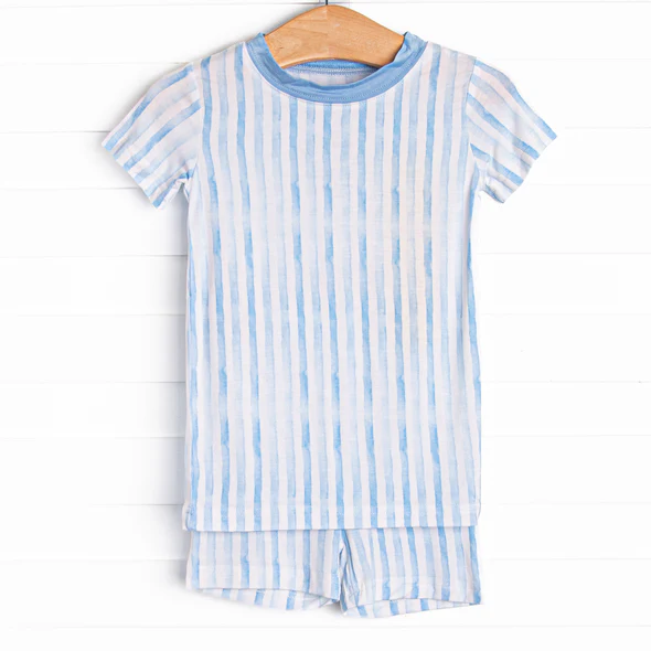 blue stripes wholesale summer boutique set