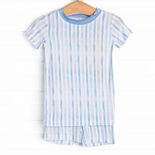 blue stripes wholesale summer boutique set