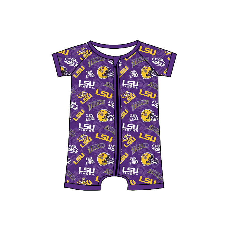 baby boy  team short sleeve zip romper