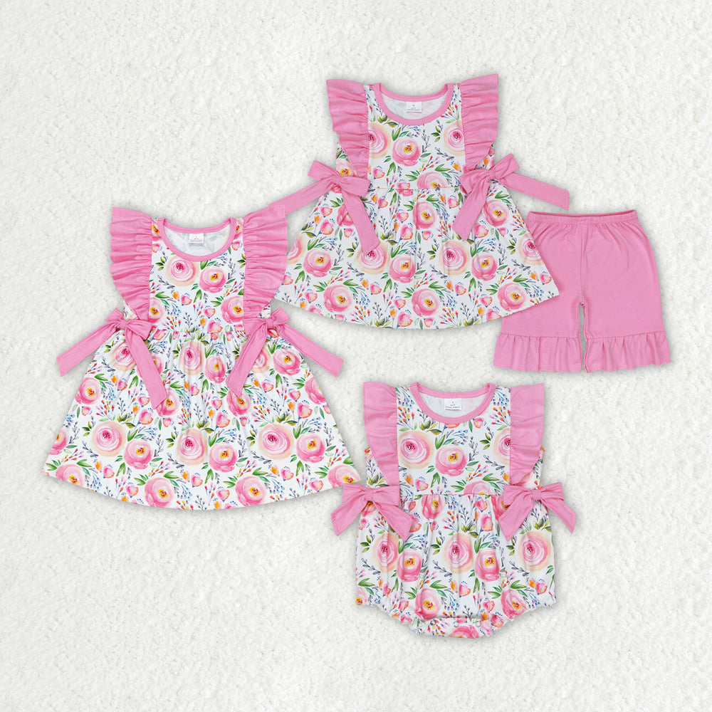 best sister infant baby girls pink floral boutique clothes