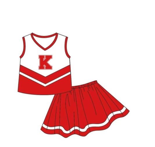 baby girls cheer skirt 2pcs outfit