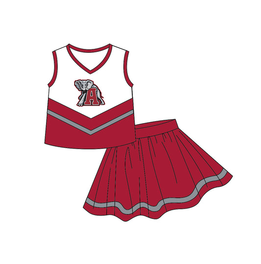 baby girls elephant print cheer skirt outfit