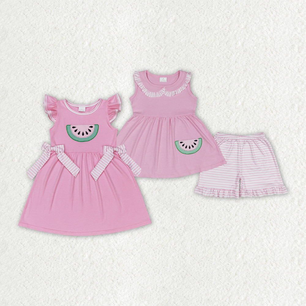 best sister embroidery pink watermelon matching clothes