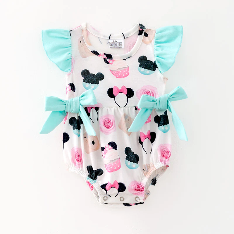 baby girl cartoon mouse romper=