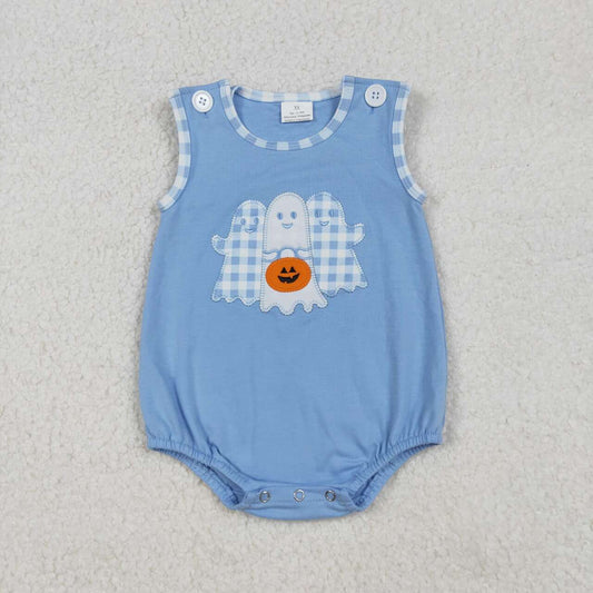 Toddle boy Halloween embroidery ghost pumpkins romper