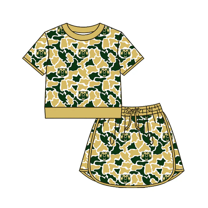 Custom team top matching skorts girl summer outfit