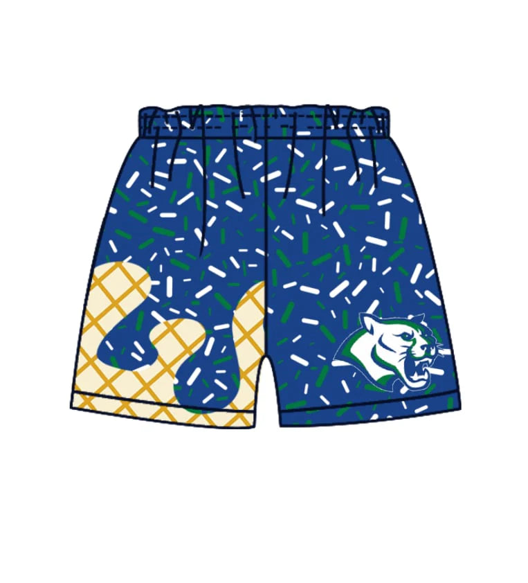 toddle baby custom team ice cream drip shorts