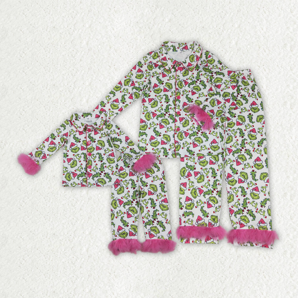 mommy and me wholesale price Christmas long sleeve matching pajama set