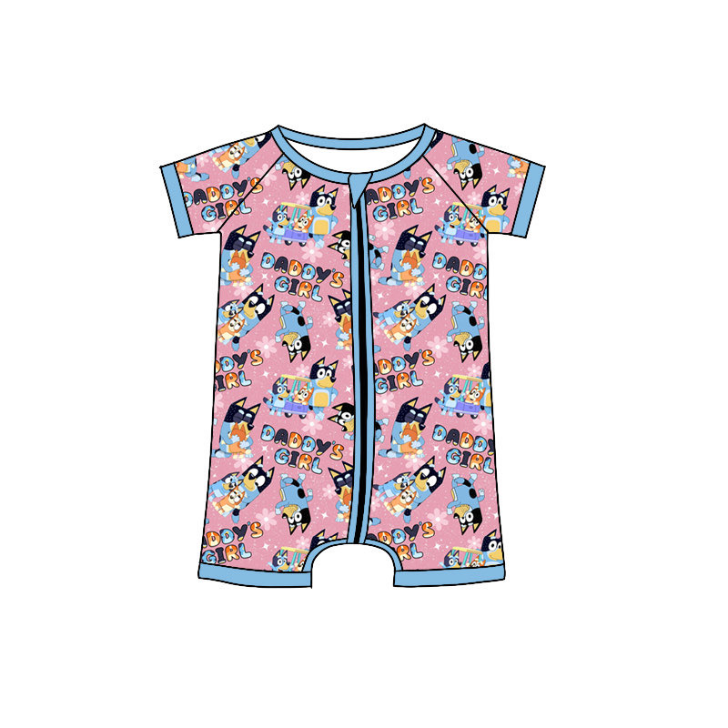 daddys girl blue cartoon romper