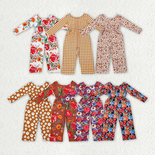 Best sister Wholesale kids baby girls wide leg floral matching jumpsuit