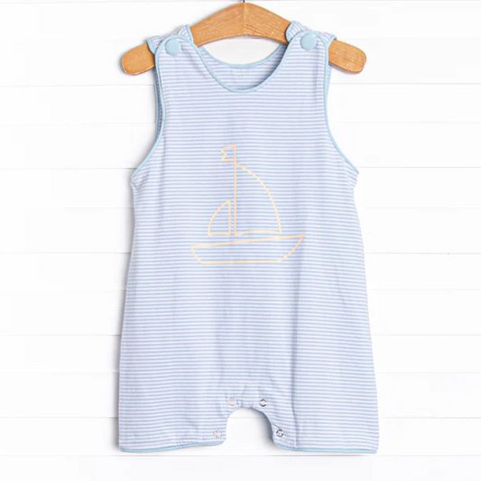 toddle baby boy blue stripes romper