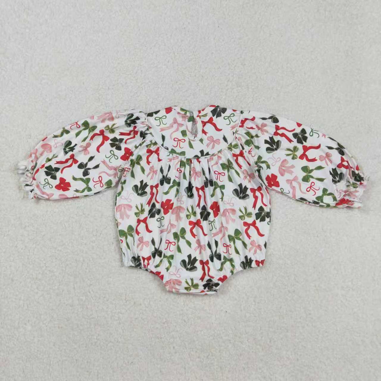Toddle girls Christmas red green bow smocked dress