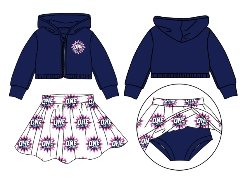 Baby girls custom team cheer matching outfit