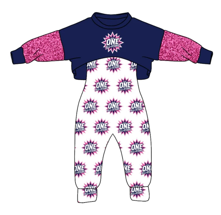 Baby girls custom team cheer matching outfit