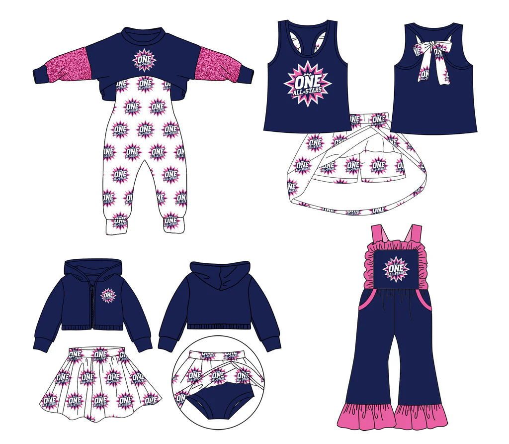Baby girls custom team cheer matching outfit