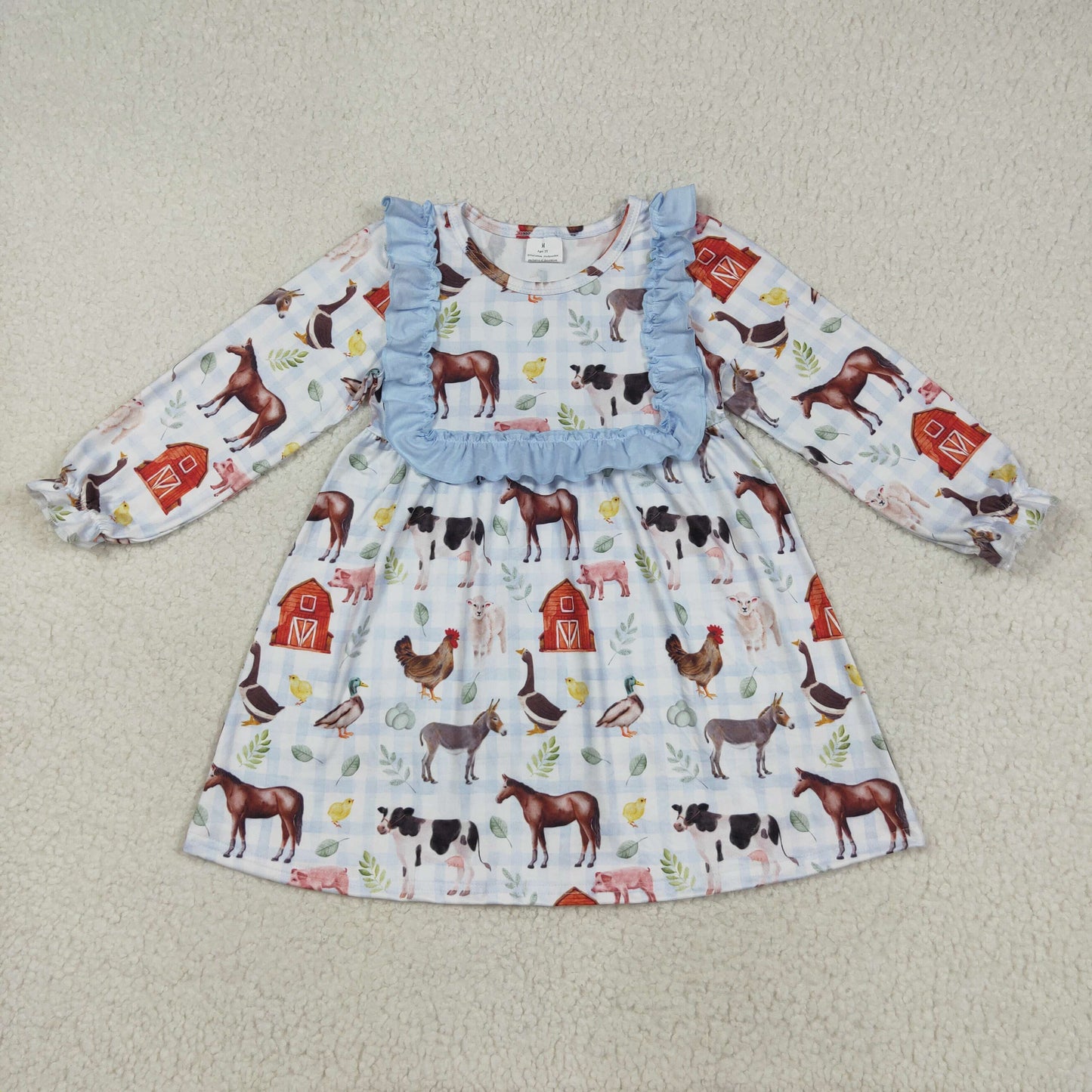 Toddle girls farm animal long sleeve outfit