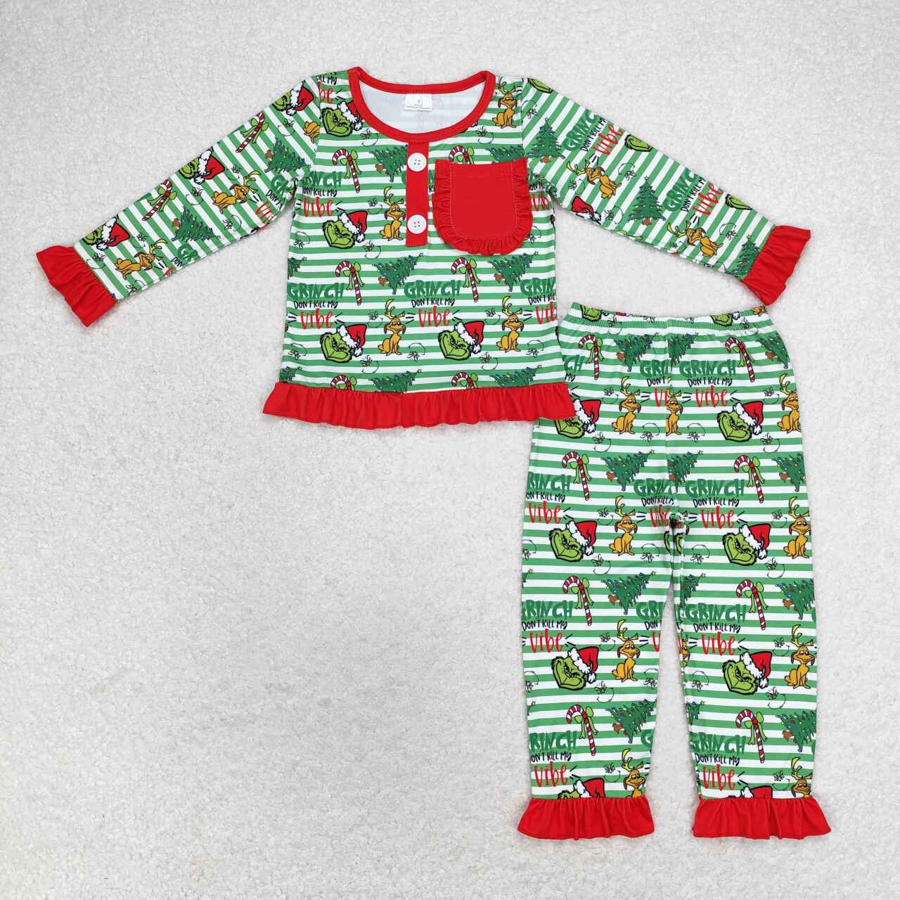 sister brother christmas green face long sleeve matching sibling clothes