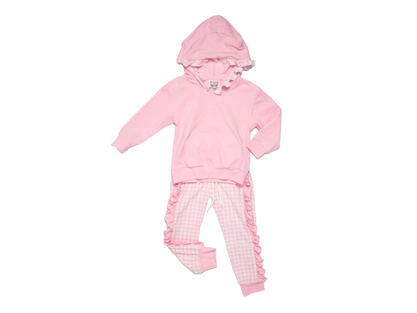 infant baby girls long sleeve pink hoodie set wholesale price