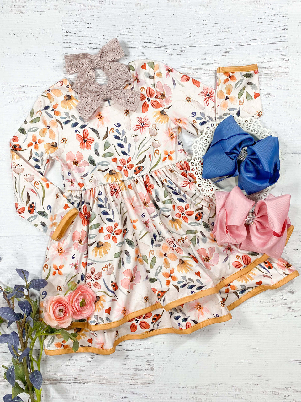 infant baby girls wholesale floral boutique dress