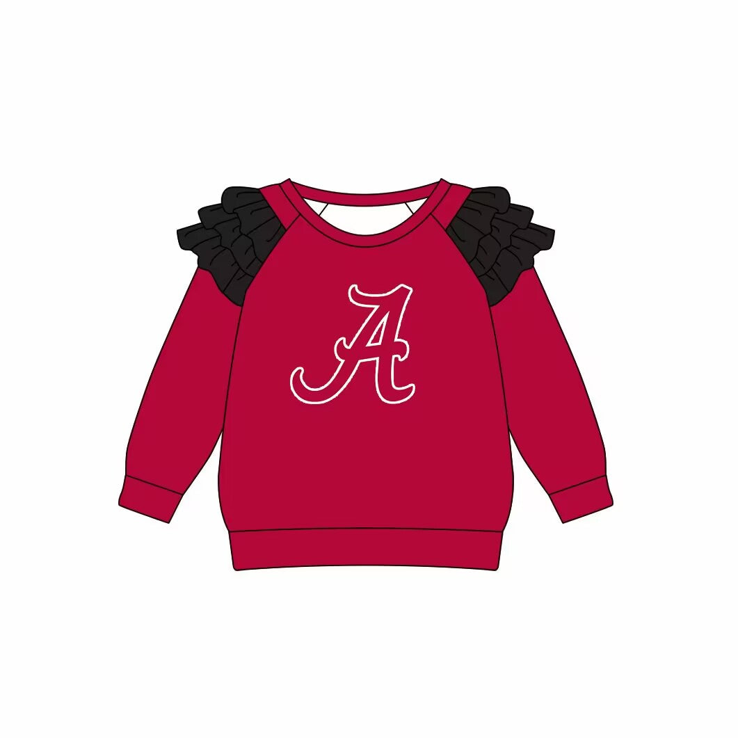 baby girl long sleeve custom team A top