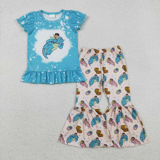 Girls cartoon top matching pants outfit