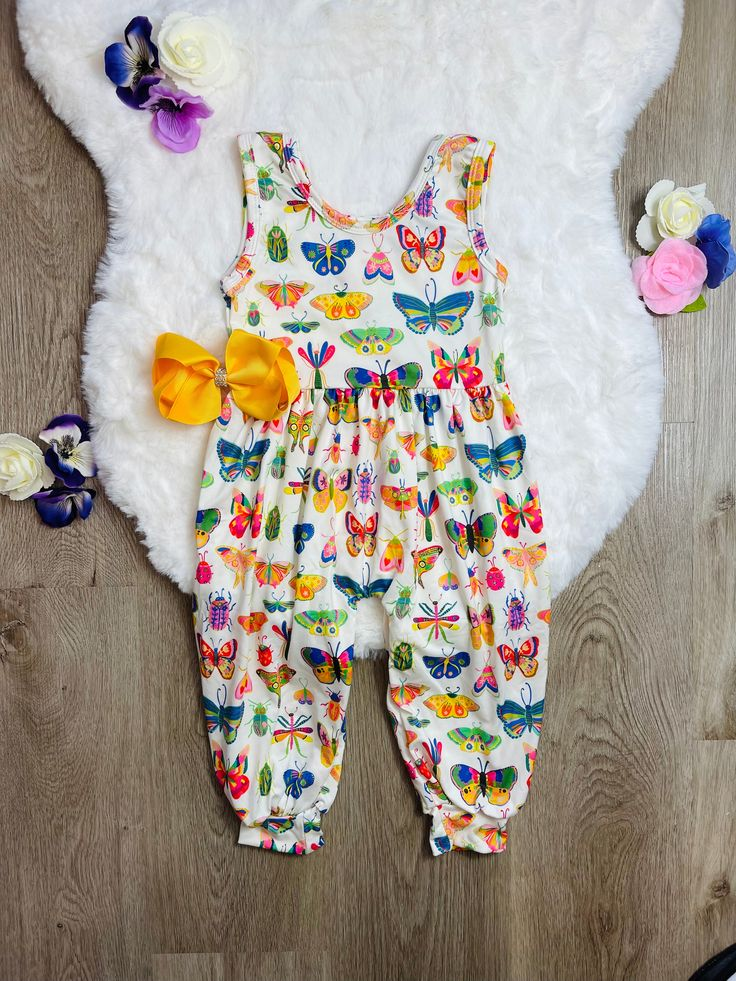 baby girls butterfly summer jumpsuit