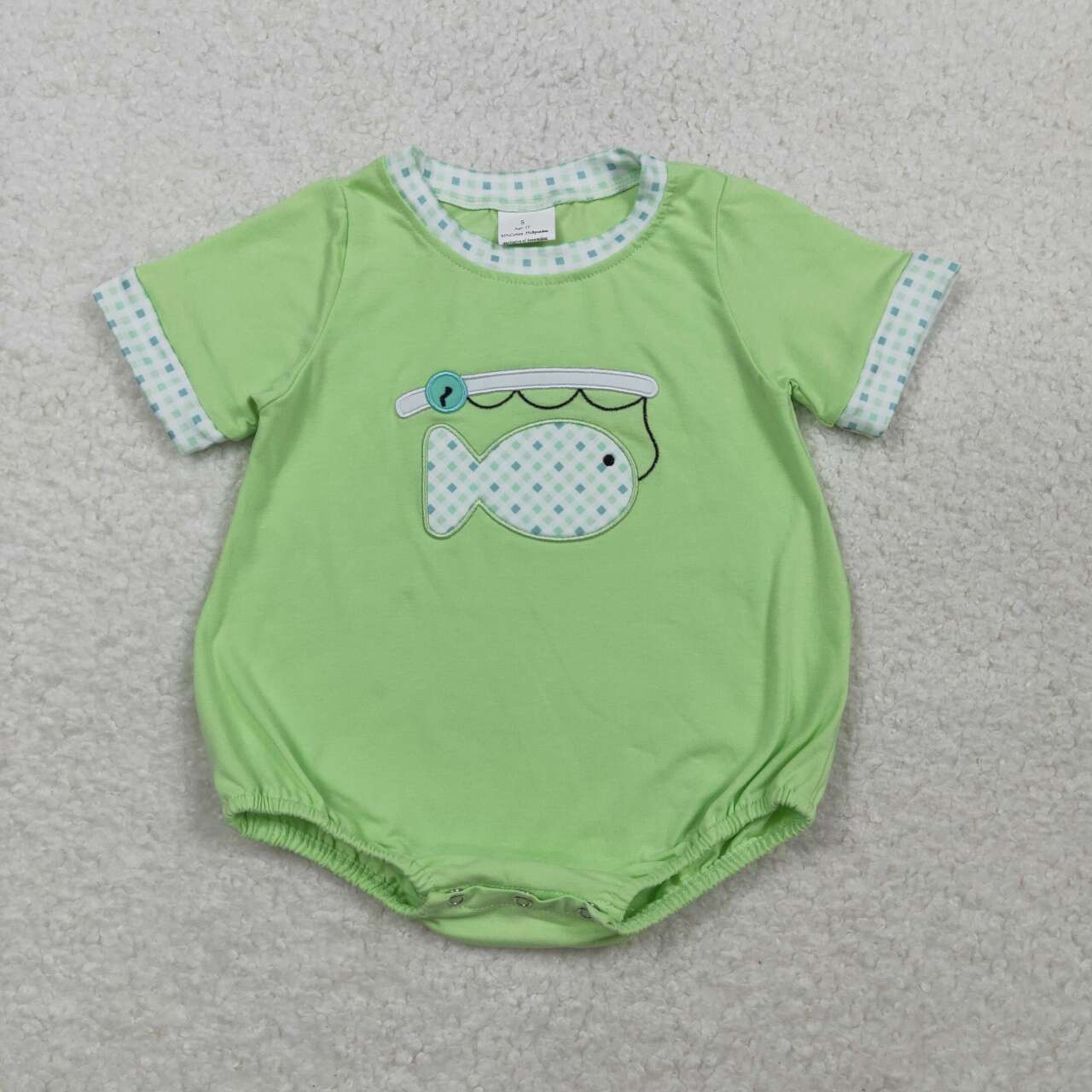 Embroidery Fishing design toddle baby romper