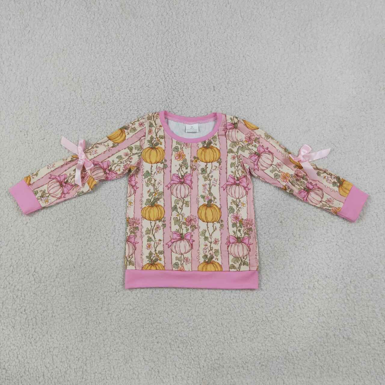Fall pumpkin kids girl long sleeve top