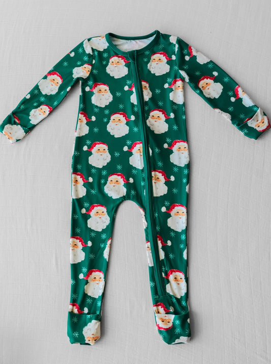 baby girls christmas santa claus fall winter zip romper