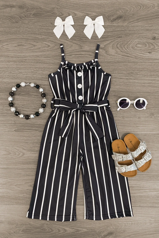 black stripes girls spring summer jumpsuit