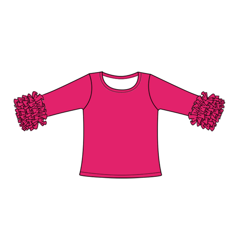 baby girls hot pink cotton long sleeve top