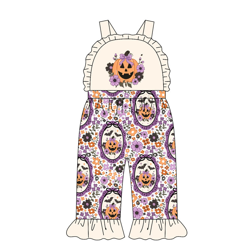 toddle girls halloween fall pumpkin design jumpsuit wholesale factory price