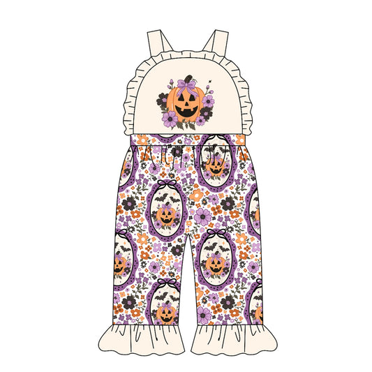 toddle girls halloween fall pumpkin design jumpsuit wholesale factory price