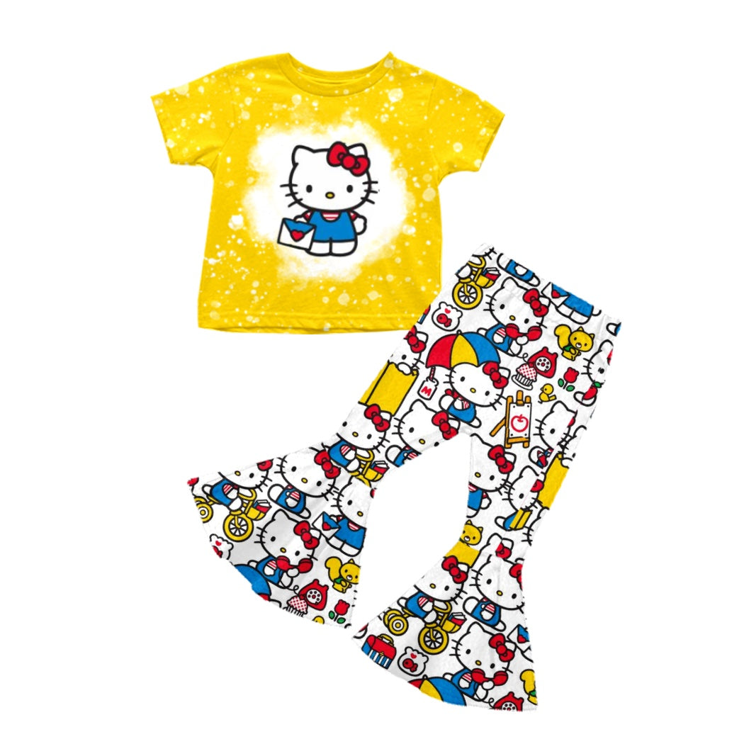 baby  girls short sleeve cartoon outfit