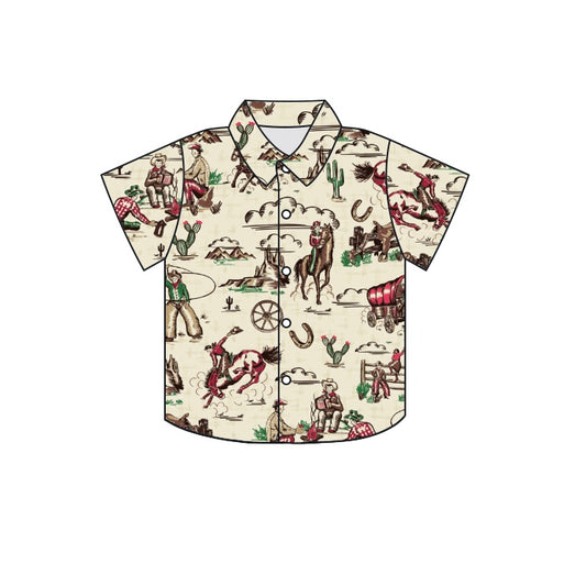 western cowboy short sleeve button shirt