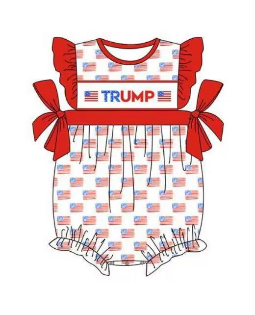 baby girl custom trum  romper