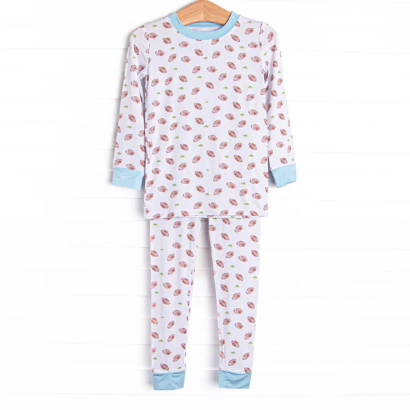 Boy kids long sleeve football design pajama set