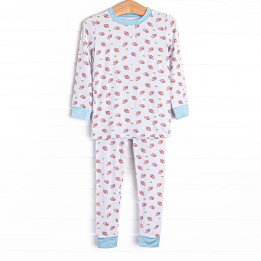 Boy kids long sleeve football design pajama set