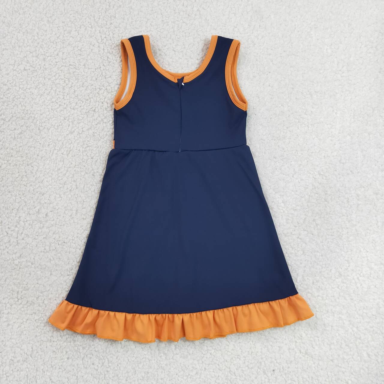 Navy orange color girls summer yoga dress