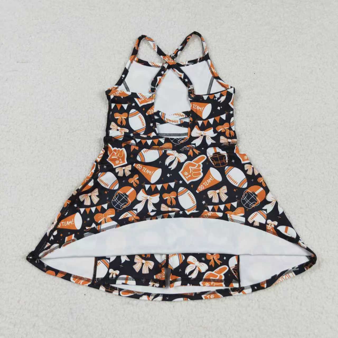 Baby girls football active wear athletic summer yoga outfit