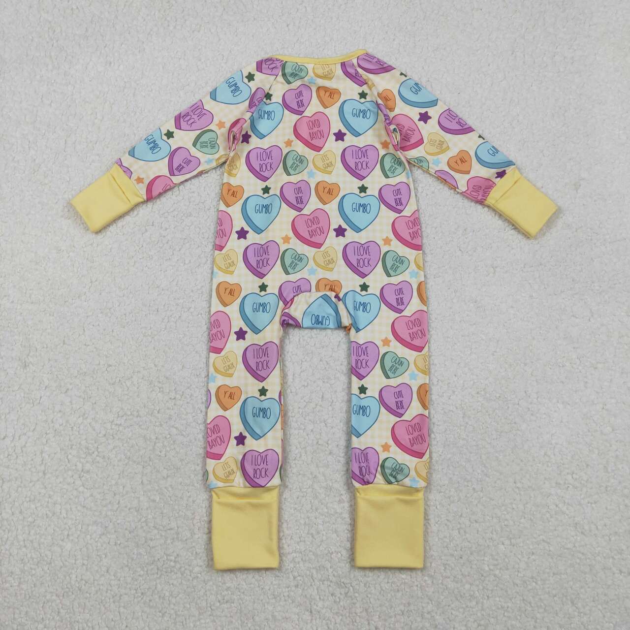 Toddle girls Valentines heart design long sleeve romper