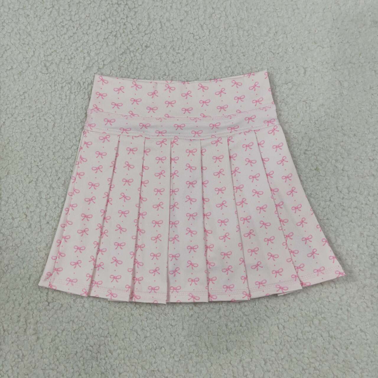 Pink bow color girls summer yoga skirts