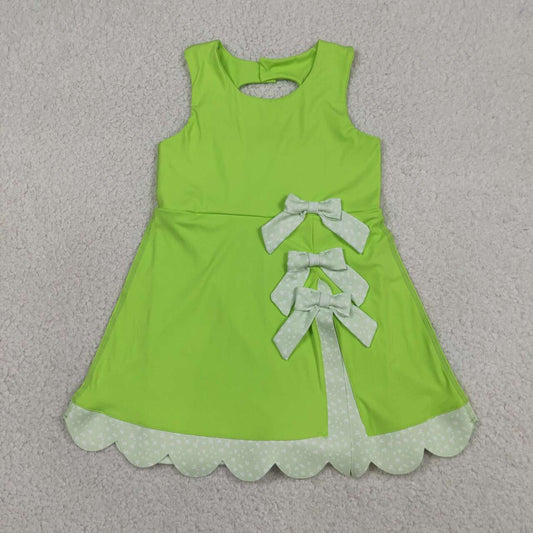 Lime green bow baby girls summer yoga dress