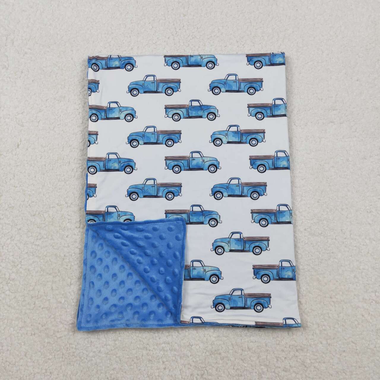 Truck print fleece blanket