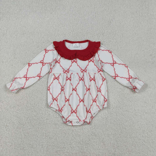 Red bow design toddle girls romper