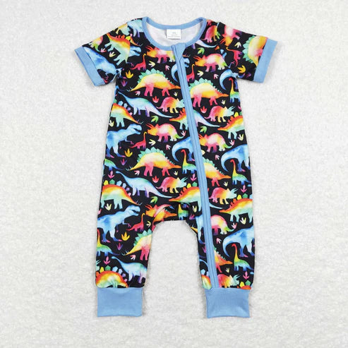 brother sister colorful dinosaur sibling set kids matching outfit