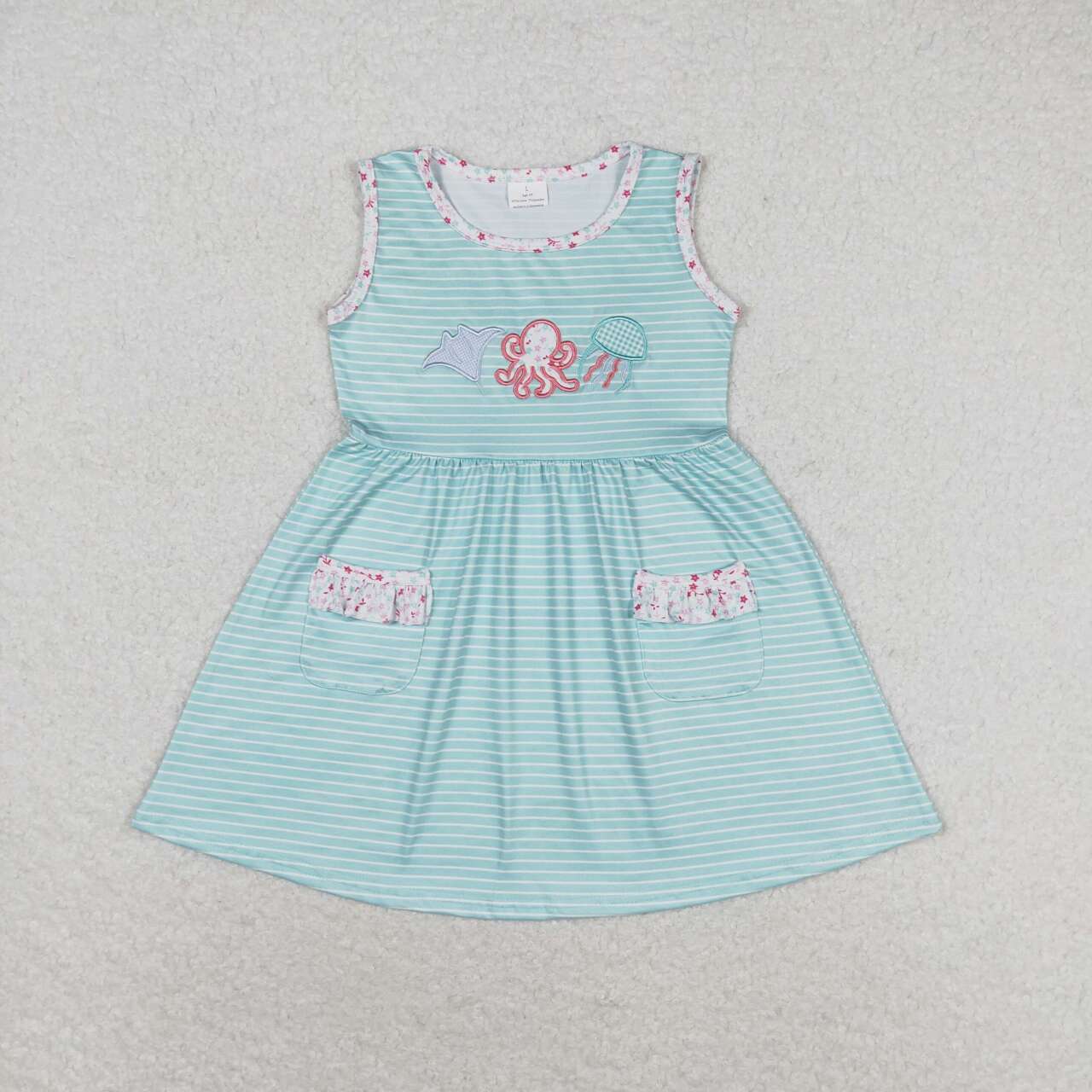 baby girls sea animal pocket dress