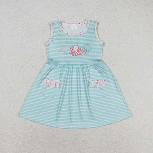 baby girls sea animal pocket dress