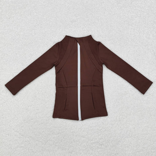 toddle baby girl brown active wear athletic long sleeve sports jacket coat