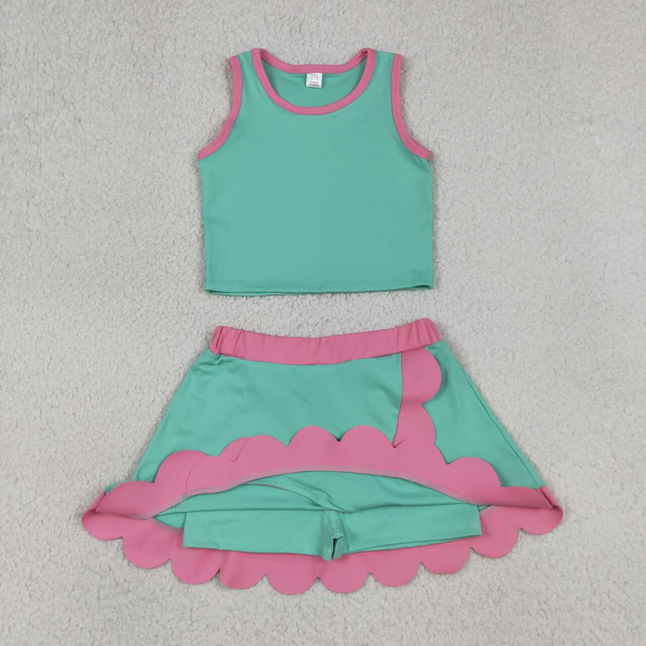 Aqua yoga top matching skorts girls summer outfit